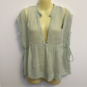 FP ONE Sage Green Muslin Top
